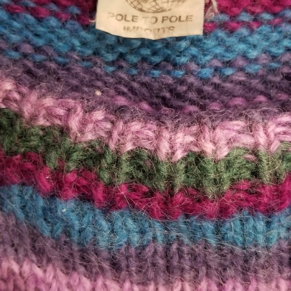Pole To Pole Vintage Handmade 100% Wool Sweater - Picture 3 of 4